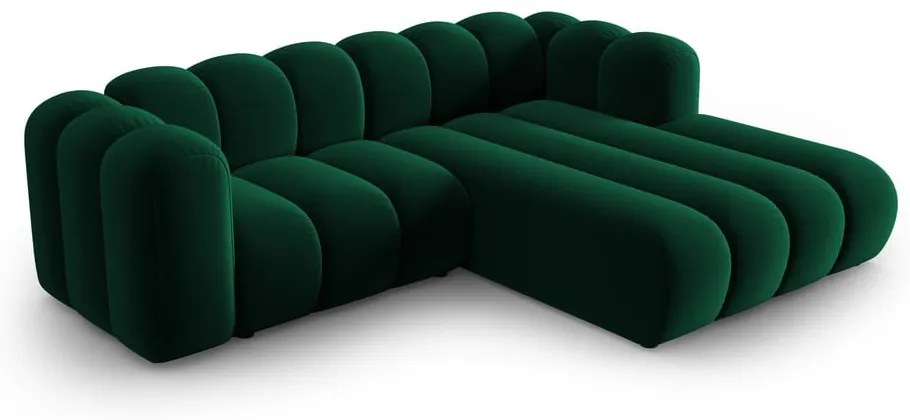 Sötétzöld sarokkanapé (jobb oldali) Lupine – Micadoni Home