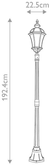 Garden Zone - Kültéri lámpa LEDBURY 1xE27/100W/230V IP44 fekete