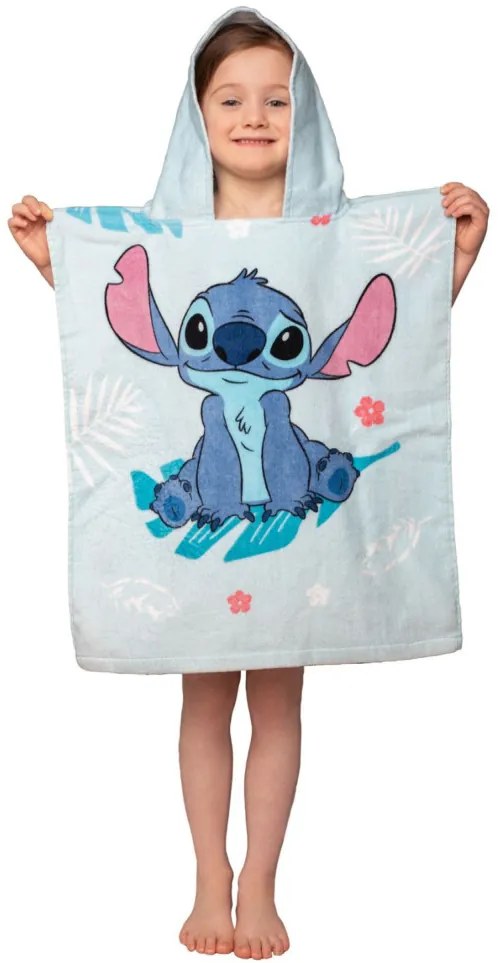 Disney Lilo és Stitch, A csillagkutya Blue strand törölköző poncsó 50x115 cm