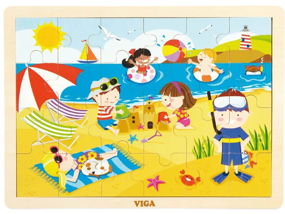 Gyermek fa kirakó puzzle Viga Nyár