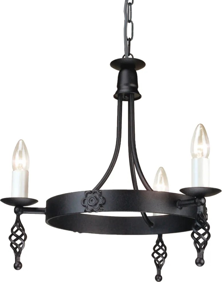 Elstead Lighting BELFRY BY3-BLACK Csillár 3x60W/E14