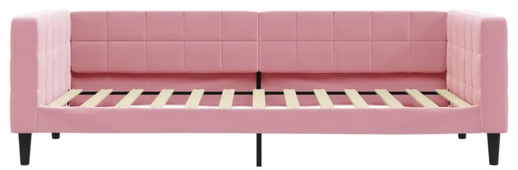rózsaszín kihúzható bársony heverő fiókkal 90 x 200 cm