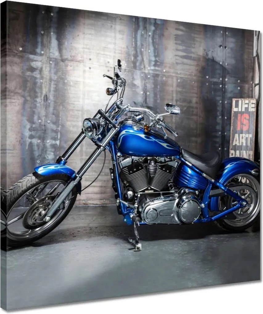 Vászonkép 40x40 Kék chopper