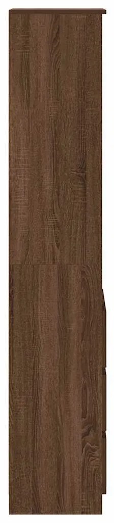 barna tölgy színű szerelt fa magasszekrény 37,5x35x180 cm