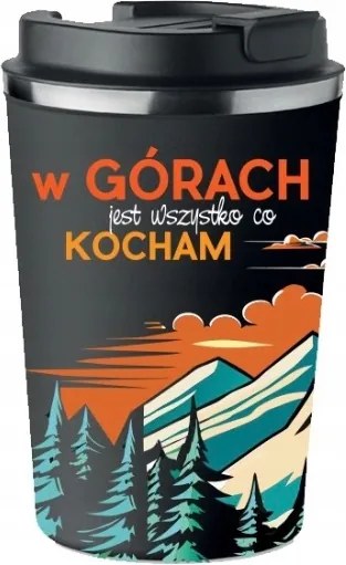 Prémium Termo Bögre fekete ajándék Apák napja a Hegyekben Szeretem KT_371