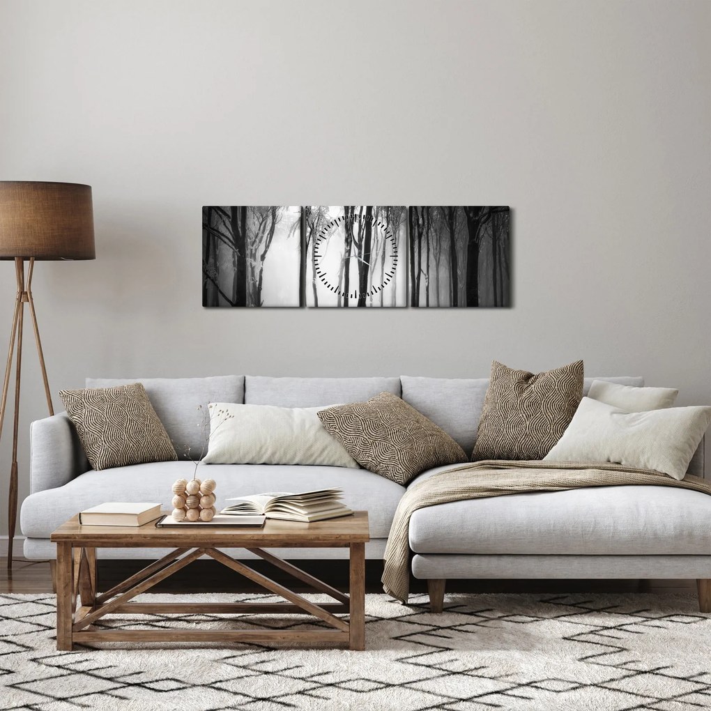 Kép - Farkas a sötét erdőben (órával) (90x30 cm)