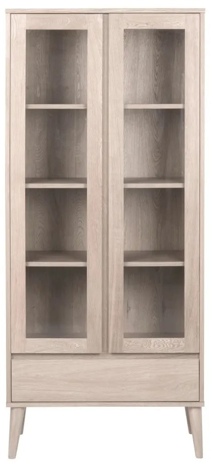 Natúr színű tálalószekrény tölgyfa dekorral 80x178 cm Nagano – Actona