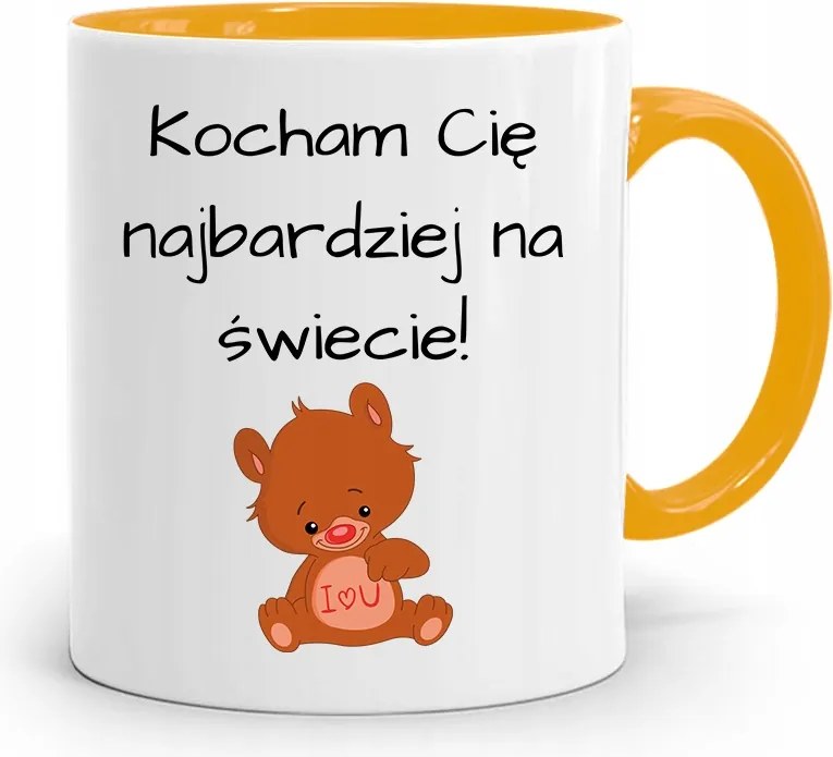 Sárga Bögre Valentin Napra Szeretlek A Legjobban fényképes nyomattal