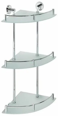 SAPHO XR606 X-Round E üveg. polc sarok. hármascsapóajtóval, 27 x 66 x 27 cm.