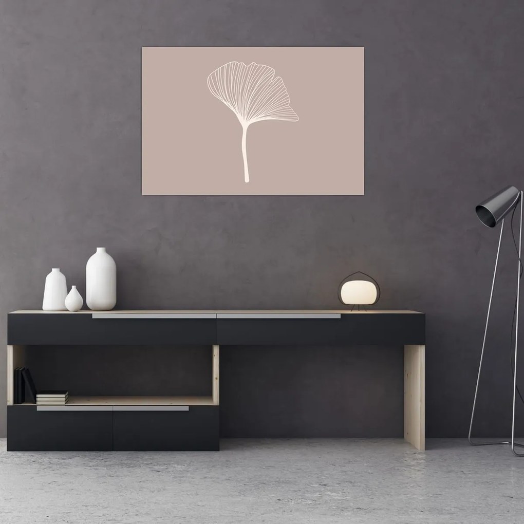 Kép - Bézs színű levelek N⁰5 (90x60 cm)