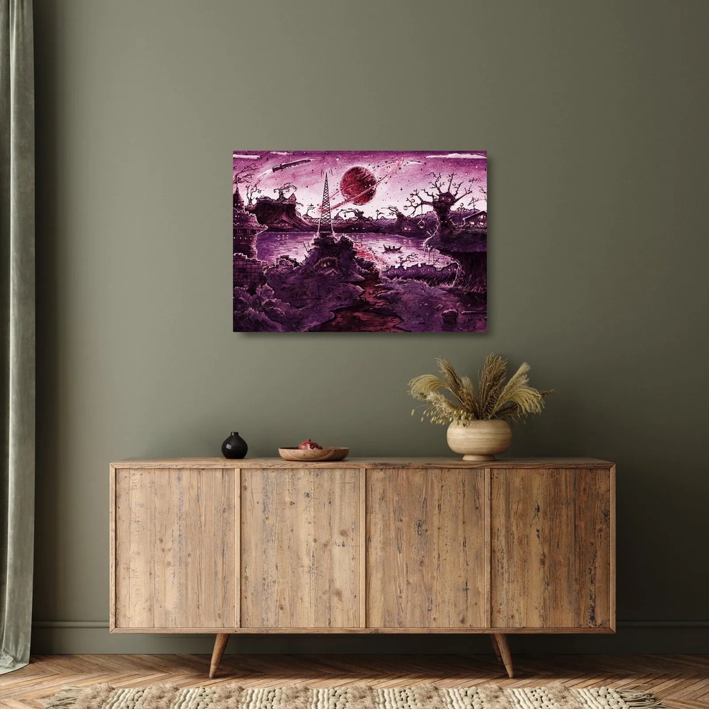 Kép - Elvarázsolt falu (üvegen) (70x50 cm)
