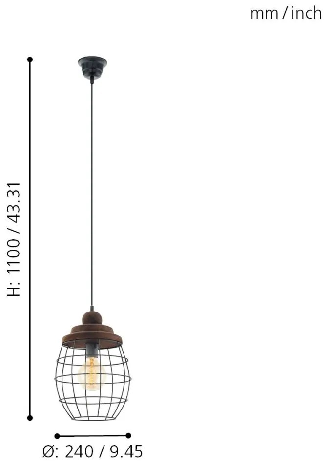 Eglo Vintage 49299 asztali lámpa, 1x40W E14