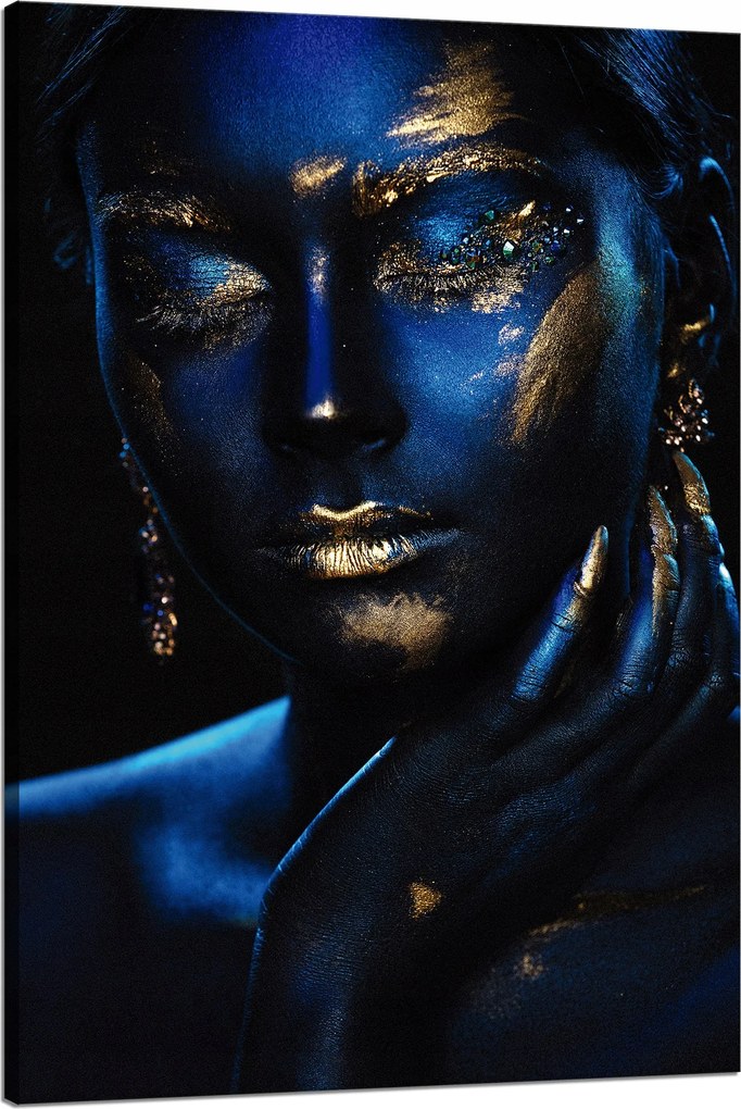 Vászonkép Elmélkedő Nő Arany ékszerek 80x120 cm