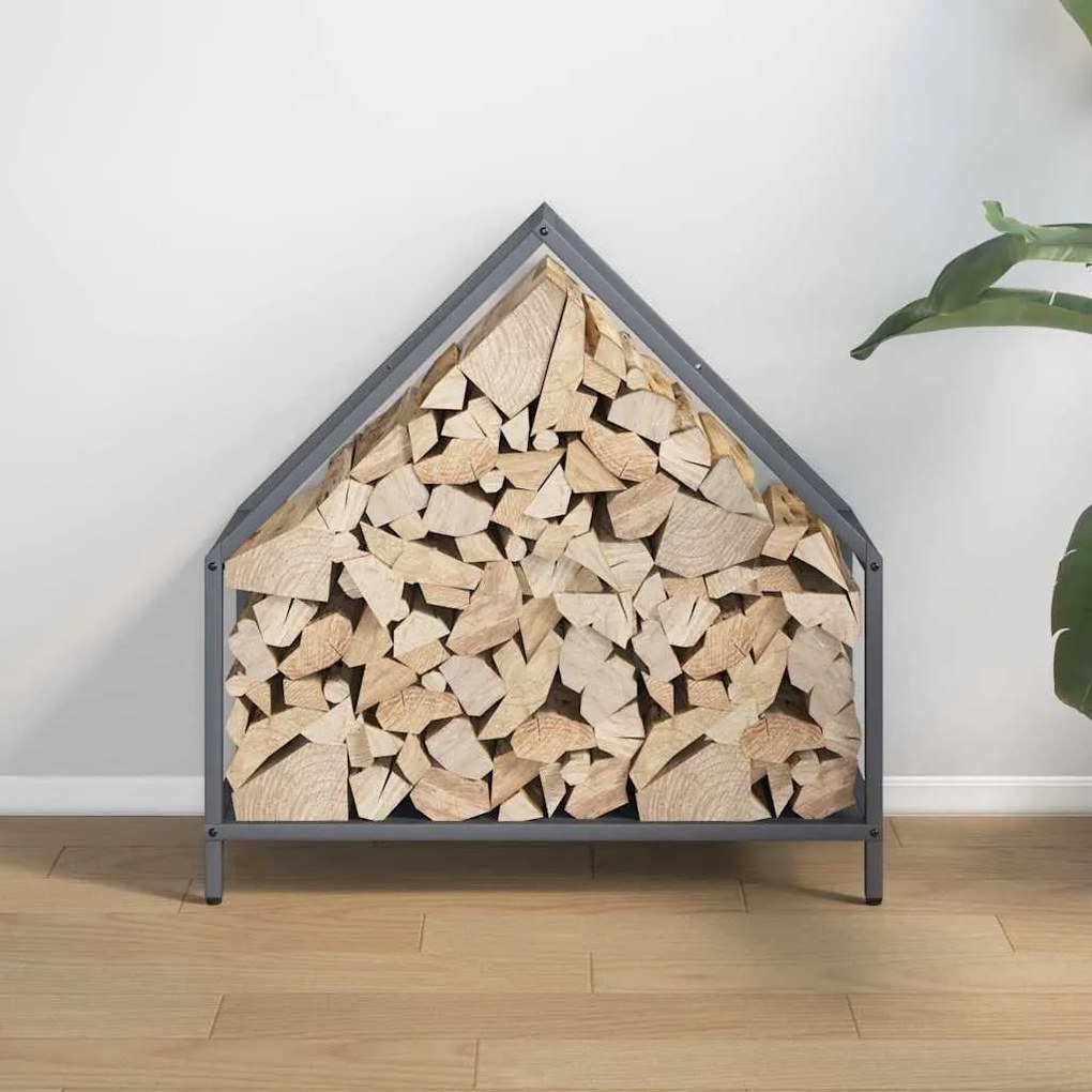 antracitszürke hidegen hengerelt acél tűzifatároló 60x25x60 cm