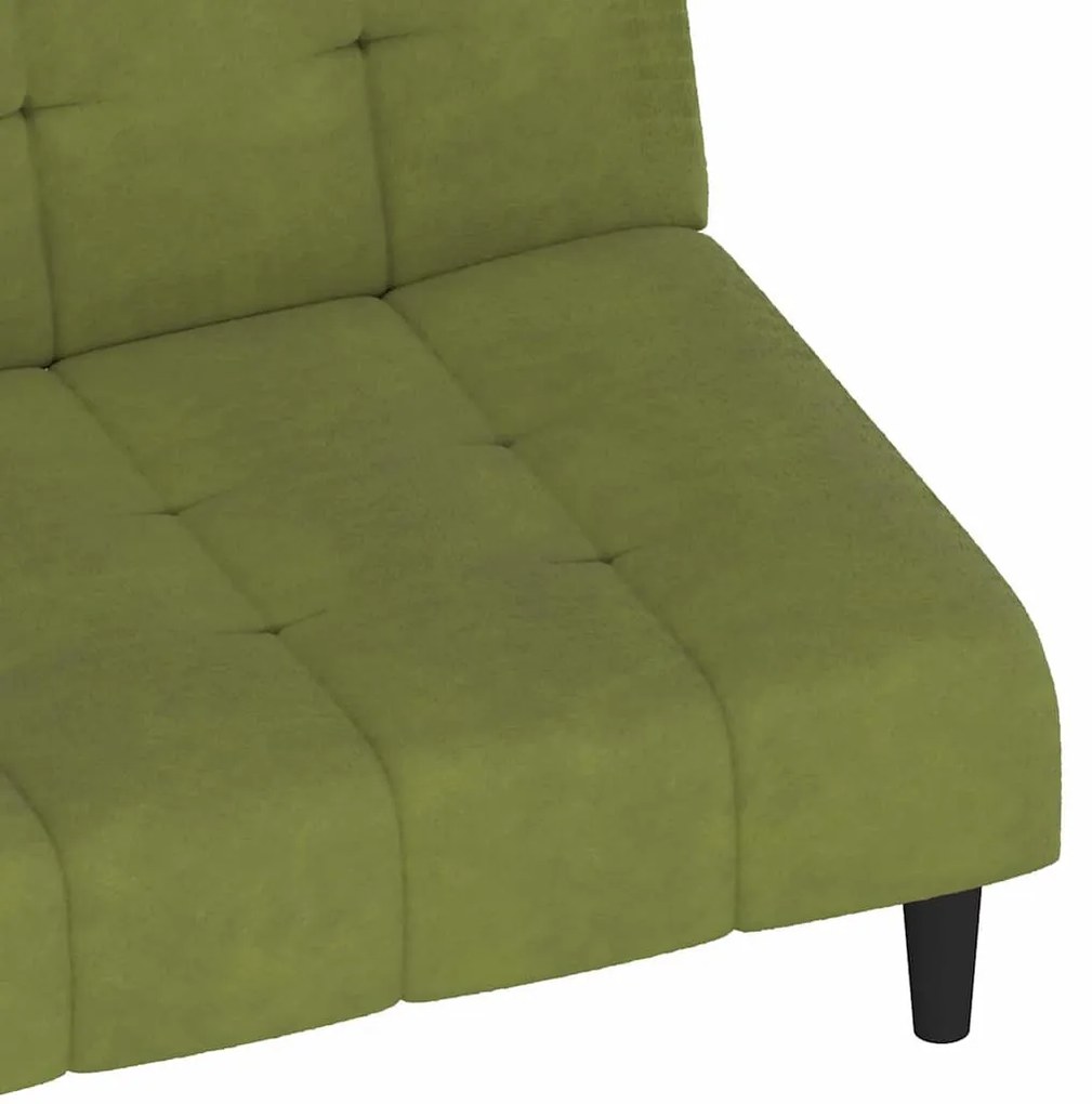 kétszemélyes világoszöld bársony kanapéágy