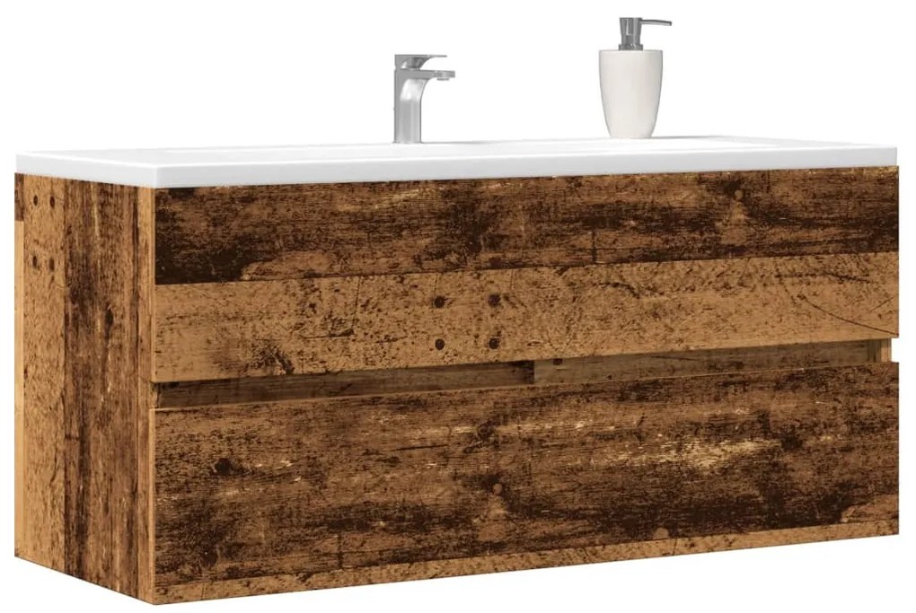 Antik fa színű szerelt fa mosdószekrény 100 x 38,5 x 45 cm