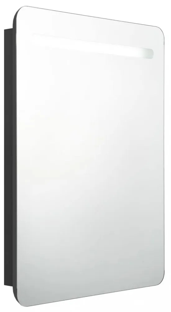fekete LED-es tükrös fürdőszobaszekrény 60 x 11 x 80 cm