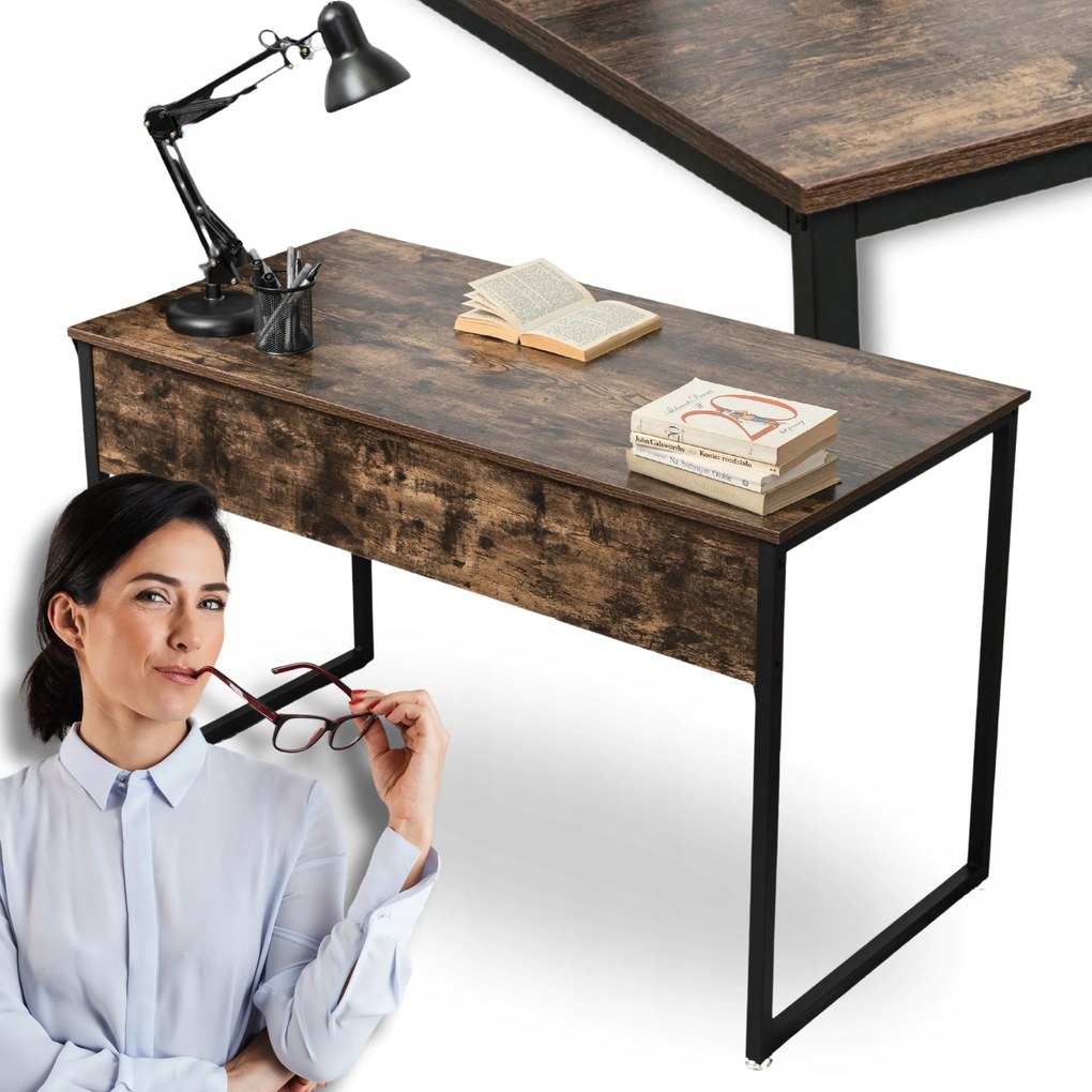 Ifjúsági Számítógép Íróasztal Fa Ipari Loft Rusztikus Ross