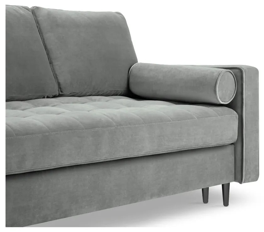 Santo világosszürke kinyitható bársonykanapé - Milo Casa