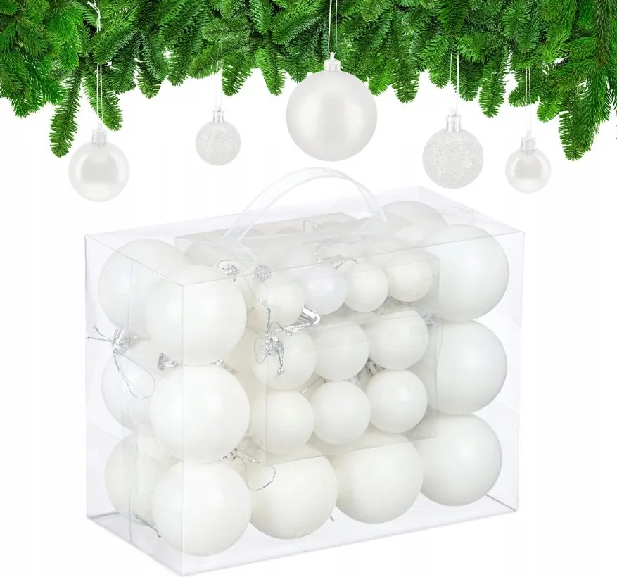 Karácsonyfadísz fehér 50 db Relaxdays