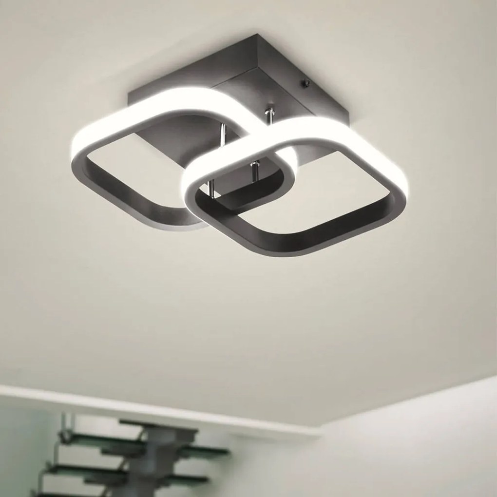 DOMENOLED 305 KWADRAT Modern LED Mennyezeti Lámpa Fekete LED IP20