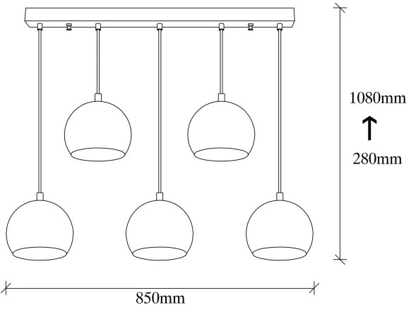 Csillár zsinóron SIVANI 5xE27/100W/230V