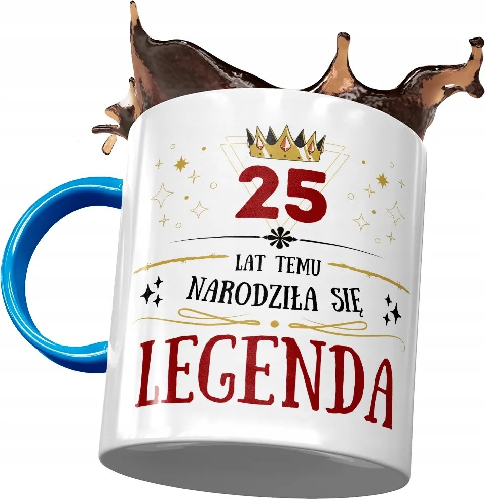 Kék Bögre Születésnapra 25 25-es 25-ös, fényképes nyomattal