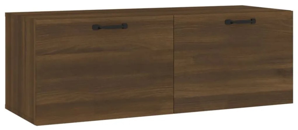 Barna tölgy színű szerelt fa faliszekrény 100 x 36,5 x 35 cm