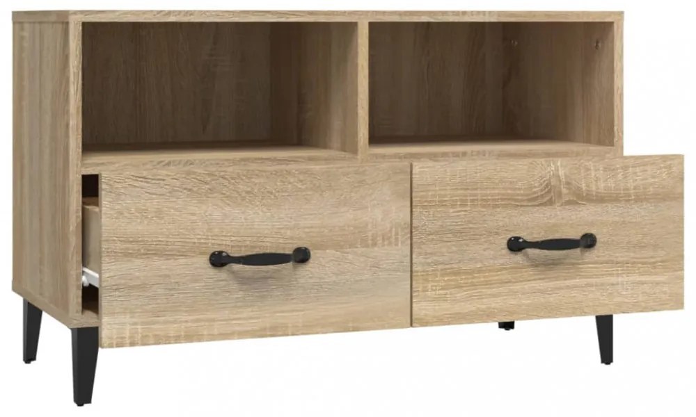 sonoma tölgy színű szerelt fa TV-szekrény 80 x 36 x 50 cm