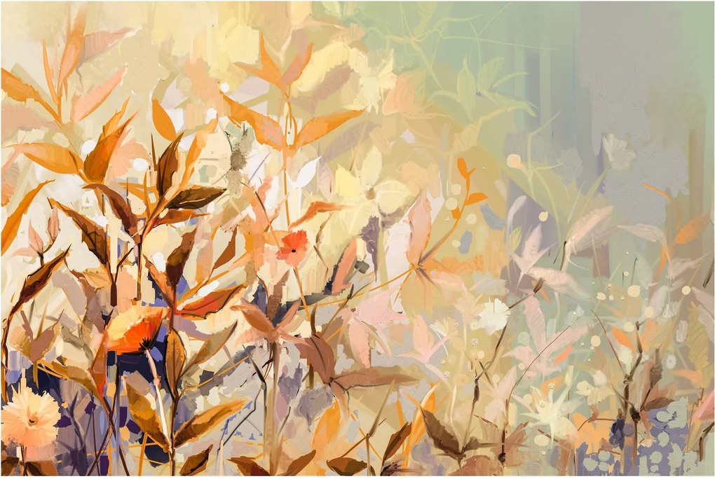 Kép - Festett növények (90x60 cm)