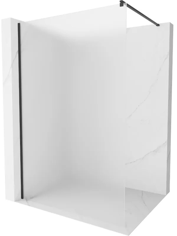 Mexen Kioto zuhanyparaván 70x200 cm 8 mm, fekete profil, üveg fagyhatás, 800-070-101-70-30