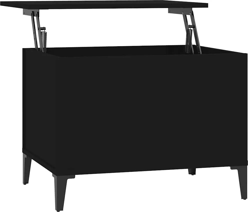vidaXL fekete szerelt fa dohányzóasztal 60x44,5x45 cm