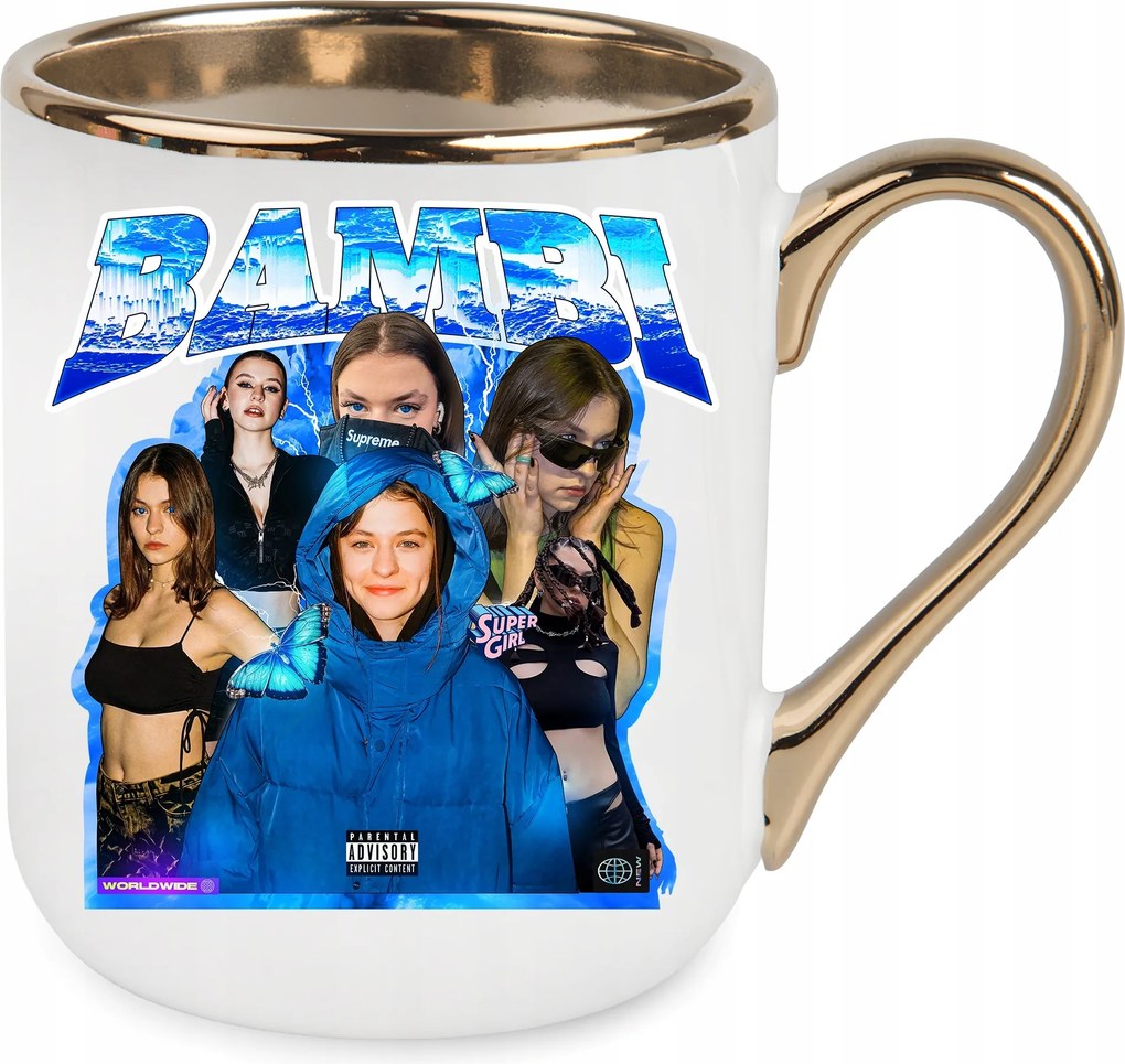 Bögre Elegant Arany Bambi Bootleg Ajándék Születésnapra Karácsony Csomagolás