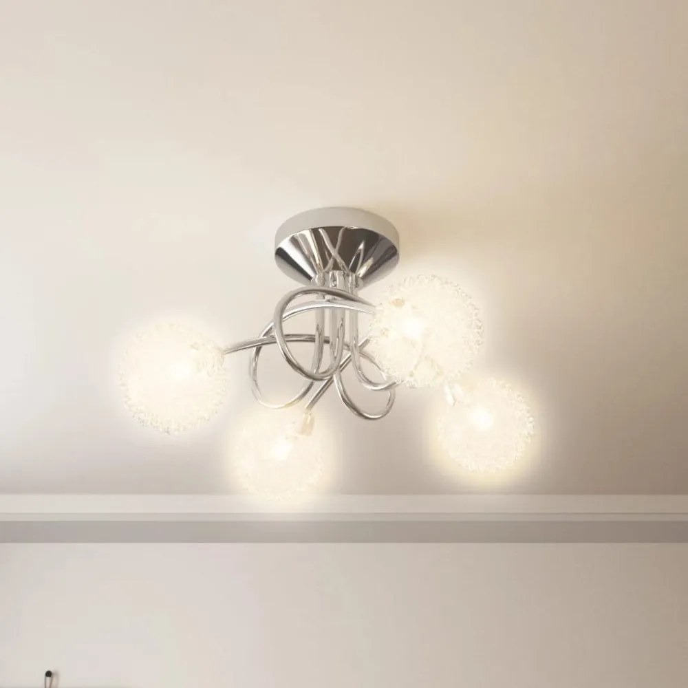 mennyezeti lámpa dróthálós burákkal 4 db G9 LED-lámpával