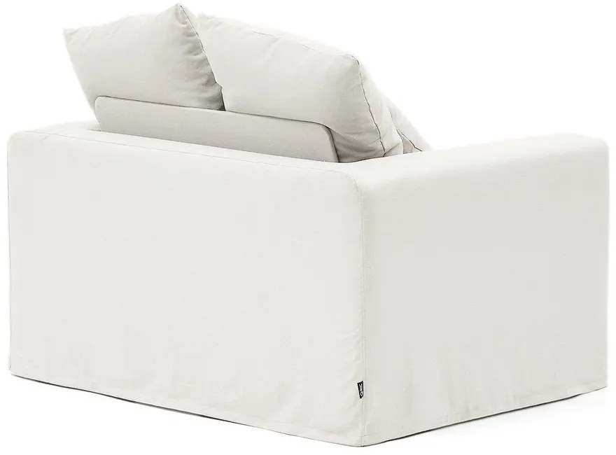 Fehér len fotel Nora – Kave Home