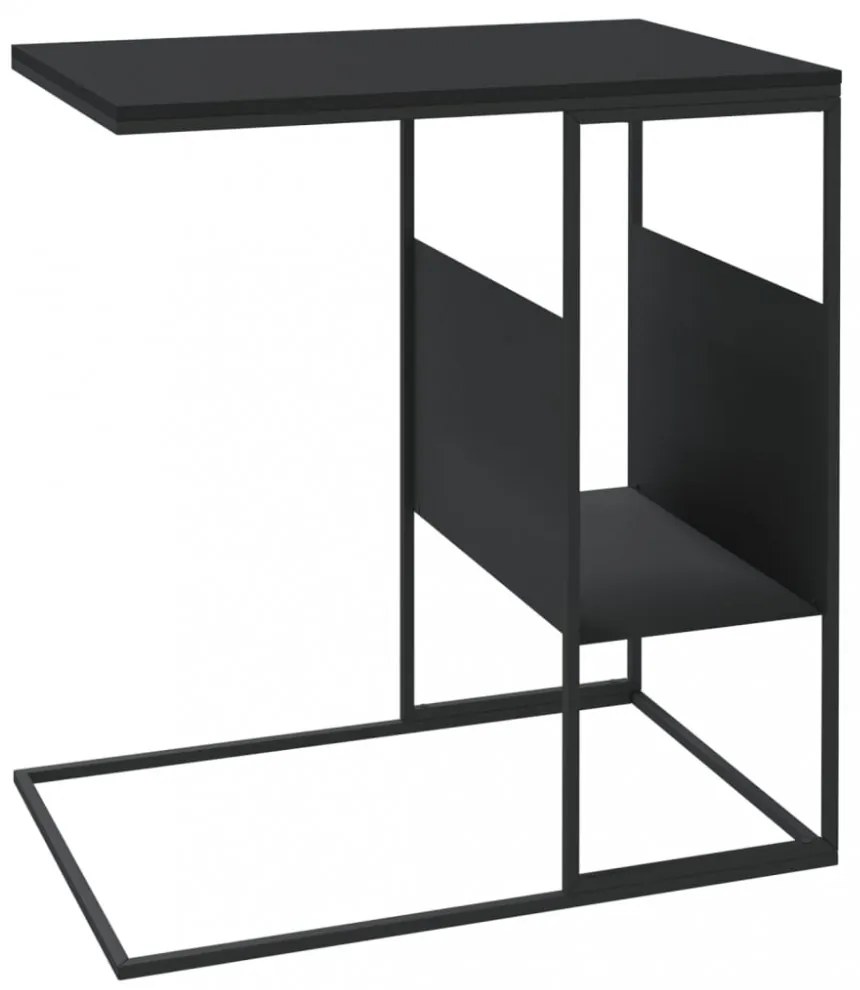 fekete szerelt fa kisasztal 55x36x59,5 cm