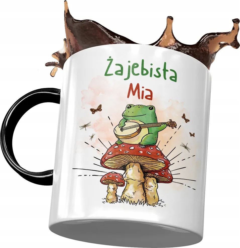 Fekete Bögre Mia Feleség Barátnő Ajándék Nyomtatott Fotóval