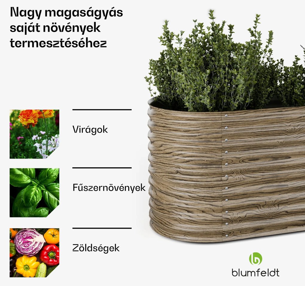 High Grow magaságyás, 913 L, Ergonomikus, Időjárásálló, Ovális