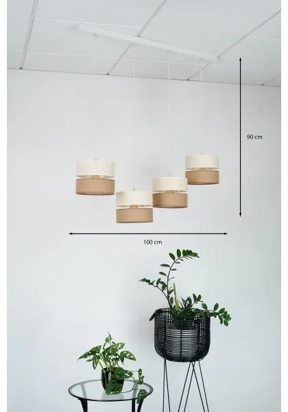 Brilagi - ROYAL YUTE lógólámpa 4xE27/15W/230V bézs/krém/fehér