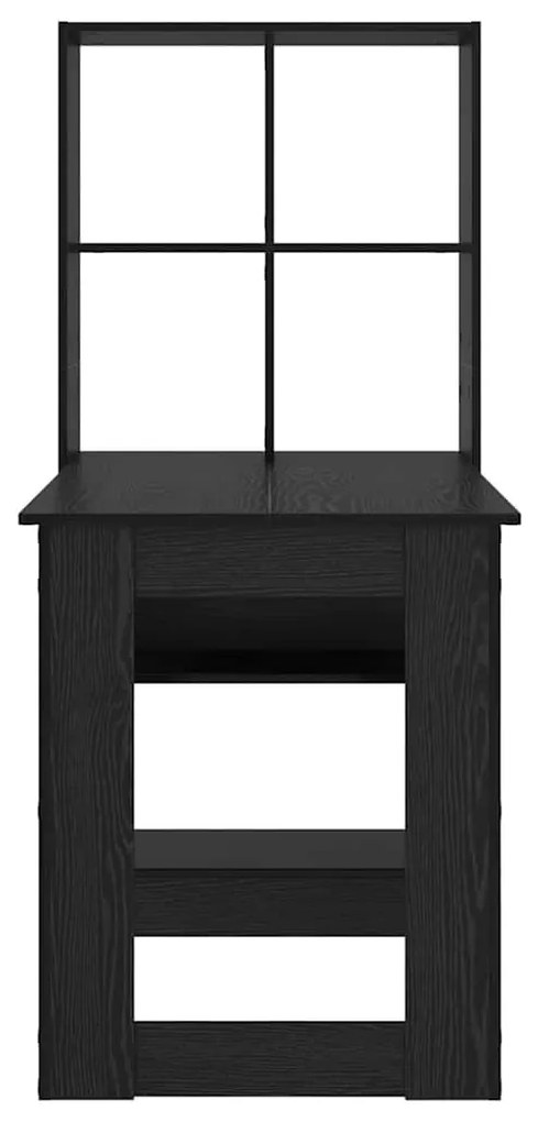 Asztal polcokkal Musta tammi 122 x 67 x 145 cm Faanyag