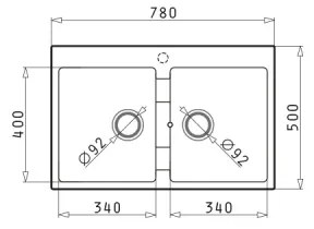 Pyramis 70053201 - SPARTA konyhai mosogató 78x50 cm gránit/fekete
