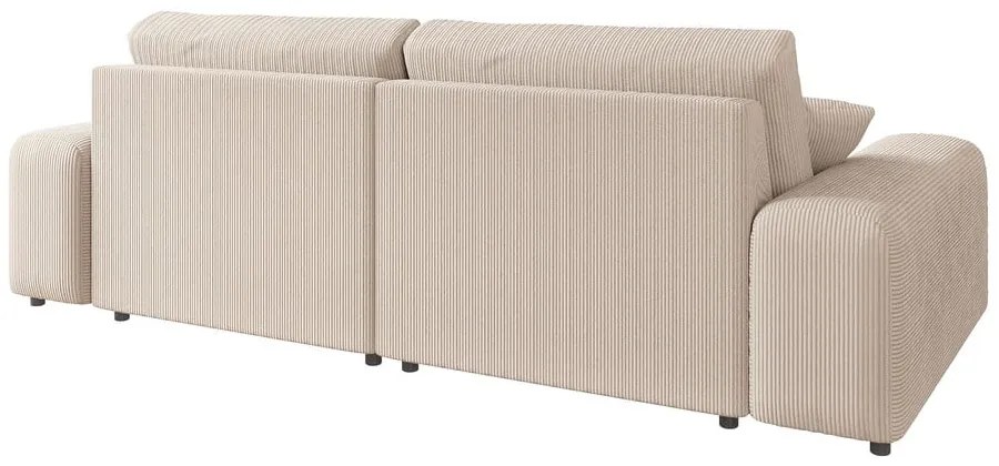 Bézs kordbársony sarokkanapé (variálható) Justin – Ropez