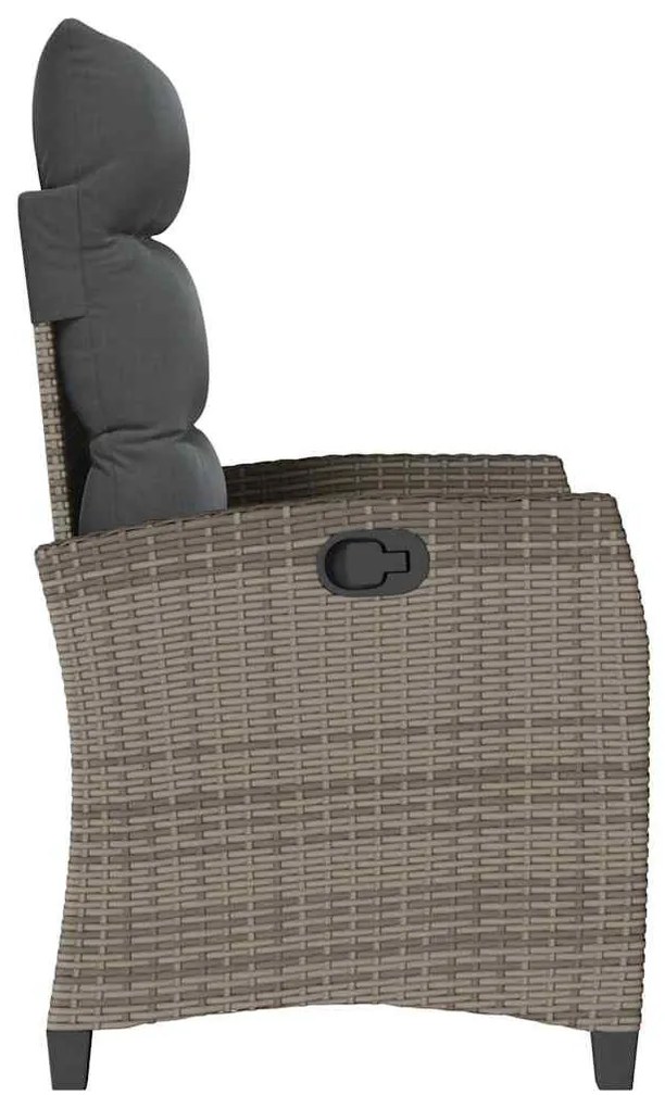 szürke polyrattan fekvő kerti szék oldalsó asztallal
