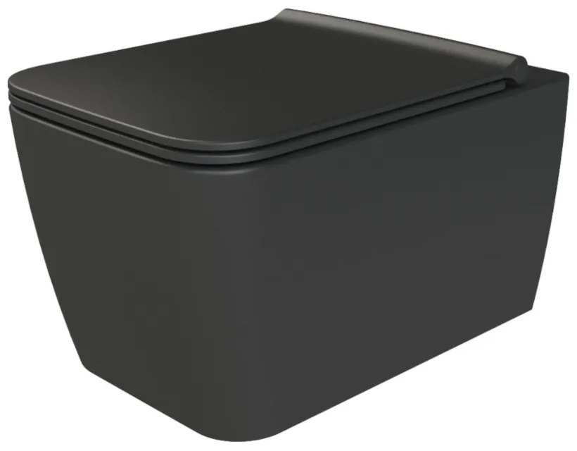 CeraStyle HERA fali WC - MATT FEKETE - rimless - perem nélküli - rejtett szerelésű