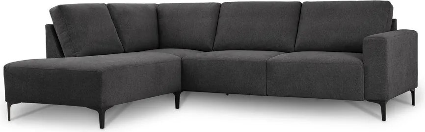 Antracitszürke zsenília sarokkanapé (bal oldali-L alakú) Fabian – Scandic
