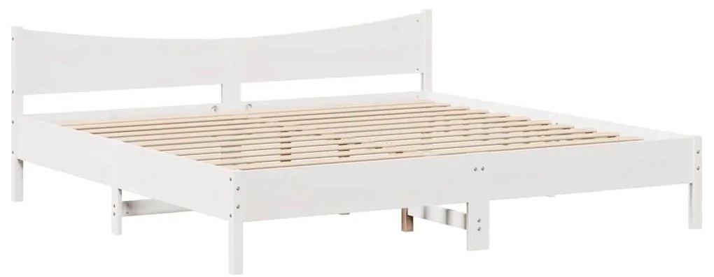 fehér tömör fenyőfa ágykeret fiókokkal 200 x 200 cm