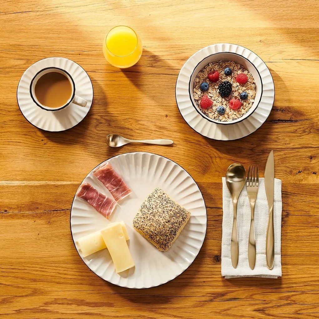 Mäser 8 db lapos és mély tányér szett OSITA – krémes