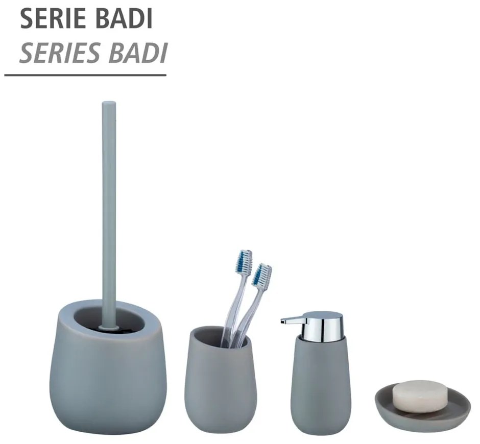 Badi szürke kerámia WC-kefe - Wenko