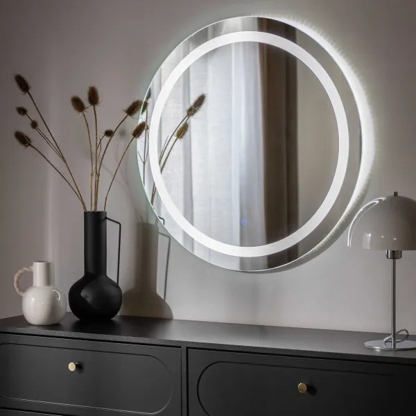Zuma Line D2338-80-LED Fényerőszabályozható fürdőszobai LED-tükör, 36W/230V, 3000/4000/6000K, átmérő 80 cm, IP44