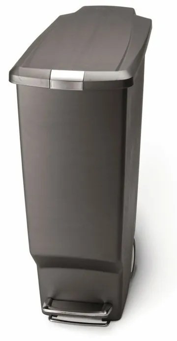 Keskeny pedálkosár 40 l, szürke műanyag, szürke